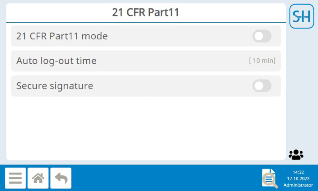 21 CFR Part 11 Aquisys 3 software for the VariFamily from SCHMIDT + HAENSCH